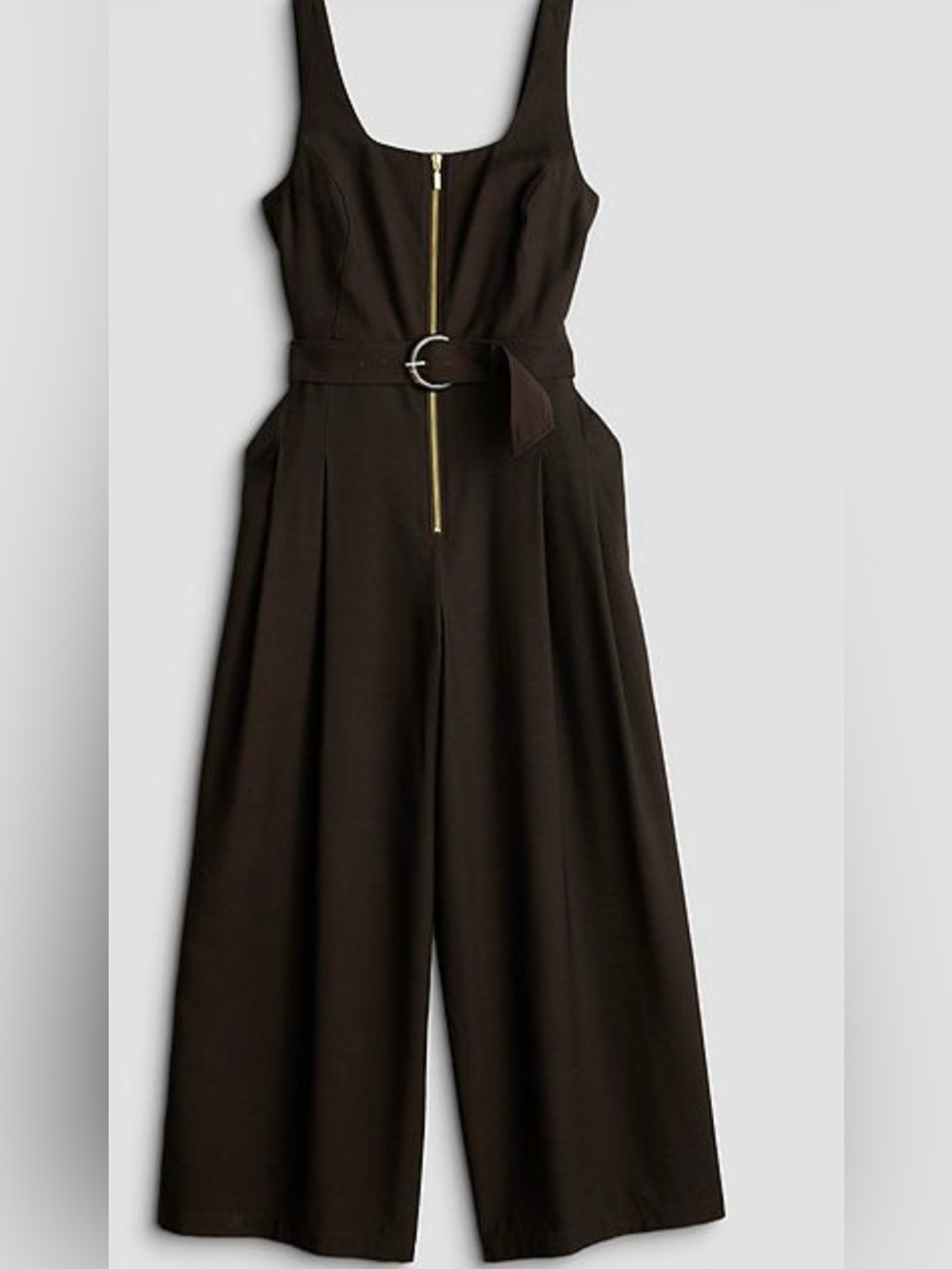 Nine West nwt Women's Brown Wide-Leg Jumpsuit with Belt